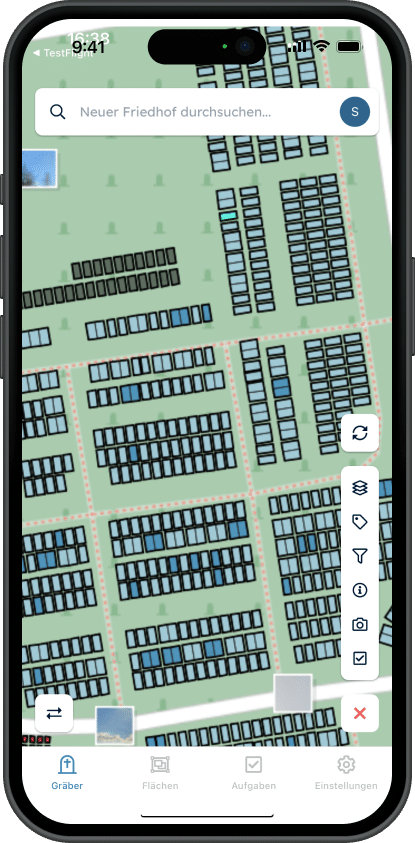 Der digitale Friedhofsplan auf dem Smartphone